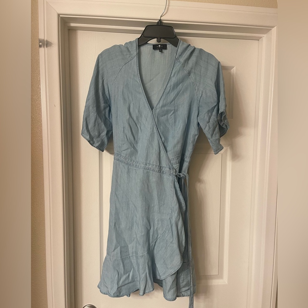 7 for All Mankind Flutter Sleeve Wrap Dress
